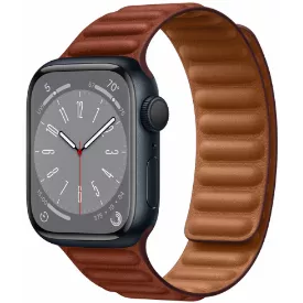 Умные часы Apple Watch Series 8 45 мм, Midnight Leather Link S/M, коричневый